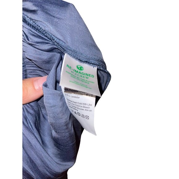 J.Crew Womens Skirt Gray Size 12 Featherweight Crinkle Satin Maxi Side Slit - Picture 6 of 11